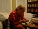 Jen Sewing Cranberries